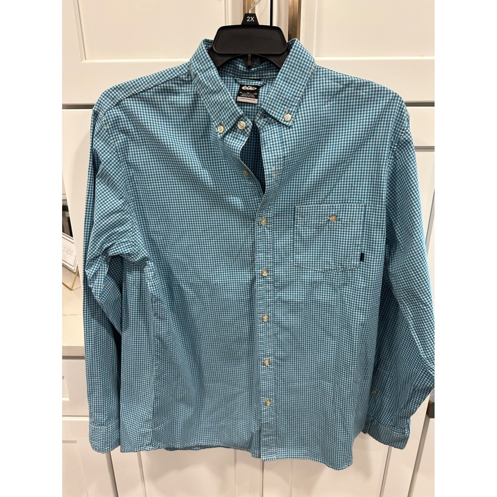 Nike 6.0 Button Down Shirt Mens XL Long Sleeve Gingham Aqua